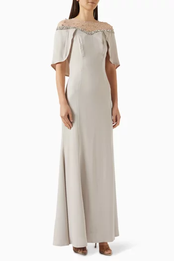 Crystal-embellished Dress in Crepe