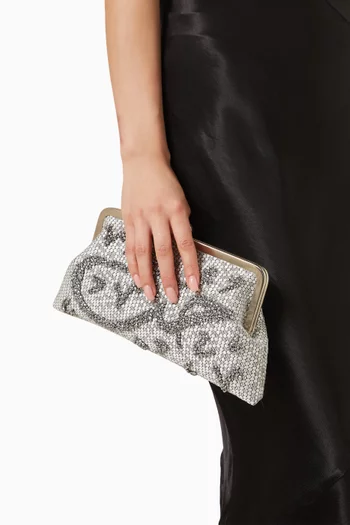 "Hobb" Honeycomb Classic Clutch in Woven Fabric