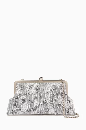 "Hobb" Honeycomb Classic Clutch in Woven Fabric