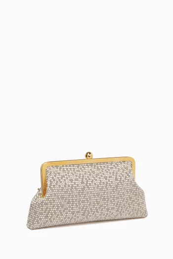 "Hobb" Honeycomb Classic Clutch in Woven Fabric