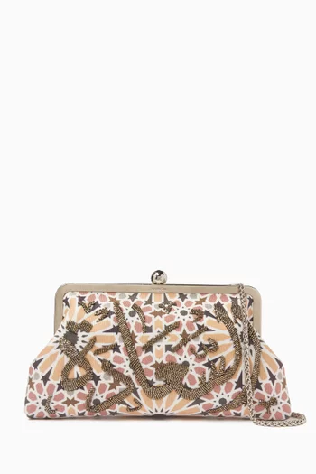 "Saada" Classic Clutch in Canvas