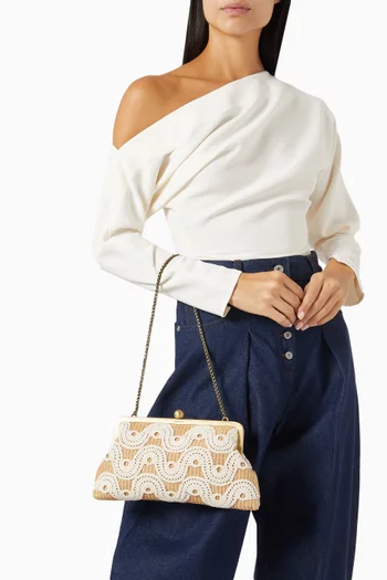 Vague Crochet Classic Clutch in Raffia