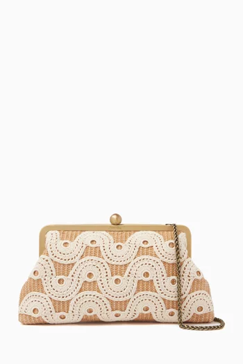 Vague Crochet Classic Clutch in Raffia