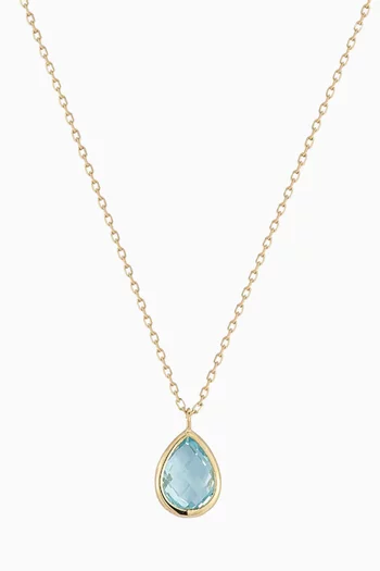 Topaz Bezel Pear Drop Necklace in 14kt Yellow Gold