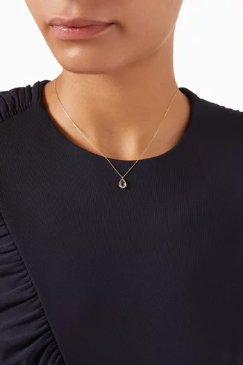 Amethyst Bezel Pear Drop Necklace in 14kt Yellow Gold