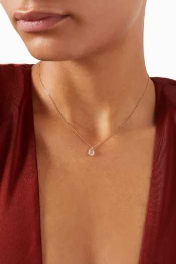 Topaz Bezel Pear Drop Necklace in 14kt Yellow Gold