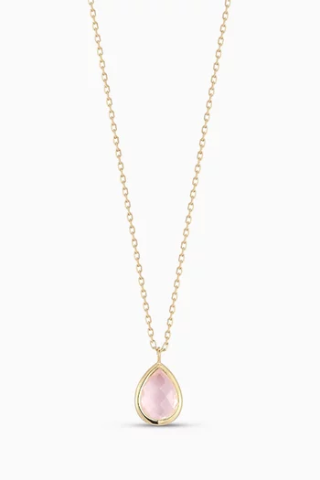 Topaz Bezel Pear Drop Necklace in 14kt Yellow Gold