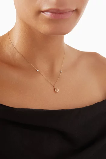 Amethyst Pear and Diamond Bezel Necklace in 14kt Yellow Gold