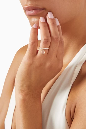 Topaz Pear Dangle Ring in 14kt Yellow Gold