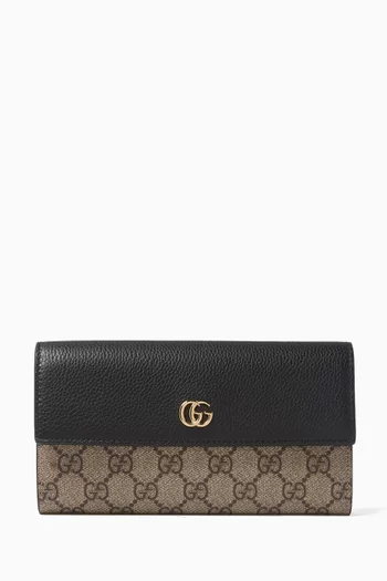 GG Marmont Continental Wallet in GG Supreme Canvas & Leather