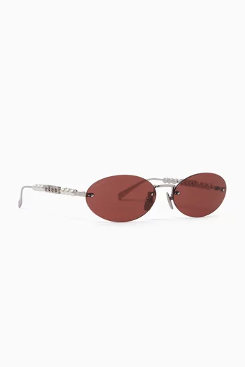 Oval Pearl-embellished Sunglasses
