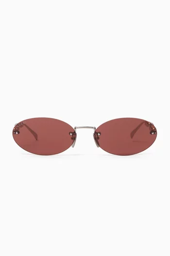 Oval Pearl-embellished Sunglasses