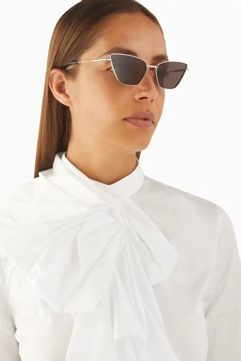 نظارة شمسية بتصميم عين القطة وإطار معدن