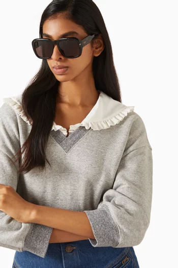 نظارة شمسية بإطار مربع أسيتات