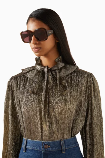 نظارة شمسية بإطار مربع أسيتات