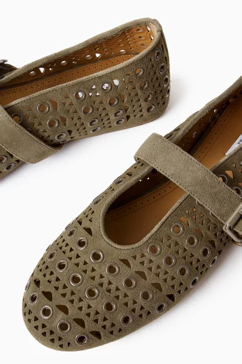 Vienne Ballet Flats in Goatskin Suede