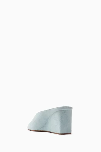 Cube Wedge 75 Mules in Goatskin Suede
