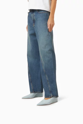 حذاء مفتوح من الخلف كيوب بكعب ويدج 75 مم جلد ماعز شمواه