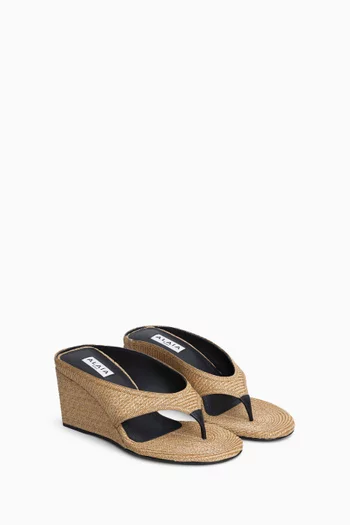 Cube Thong 75 Mules in Raffia