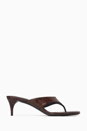 Infradito 55 Thong Mules in Elaphe Leather