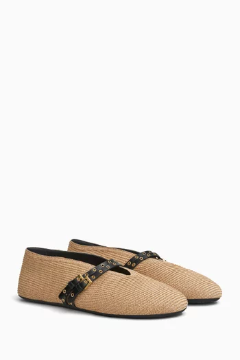 Ballet Flats in Raffia