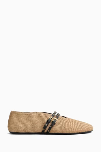 Ballet Flats in Raffia