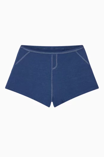 x Bella Hadid Caster Boy Shorts Bikini Briefs in Denim