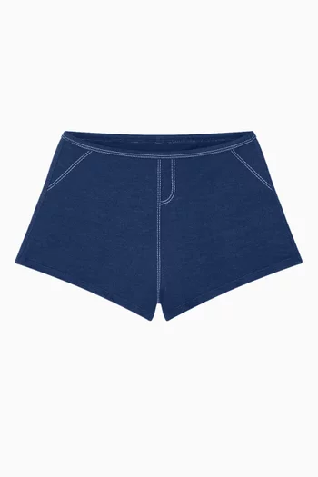 x Bella Hadid Caster Boy Shorts Bikini Briefs in Denim
