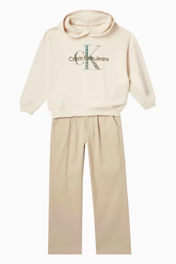 Monogram Logo Hoodie in Cotton Blend