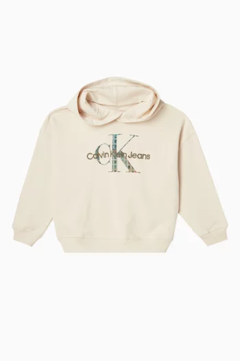 Monogram Logo Hoodie in Cotton Blend