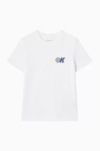 تي شيرت بشعار الماركة قطن معاد تدويره