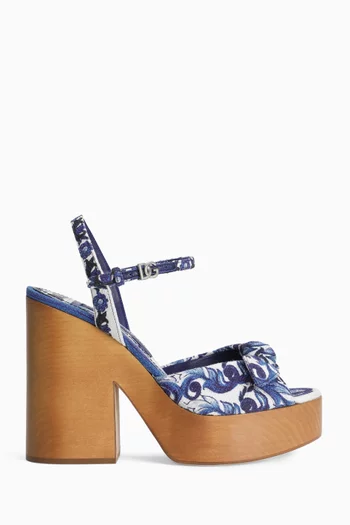 Majolica-printed 130 Wedge Sandals