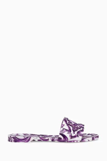 Bianca Maiolica-print Slides in Rubber