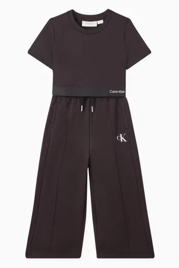 Wide-leg Sweatpants in Cotton-blend