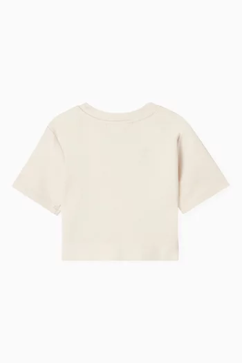 Logo Crop T-shirt in Viscose Blend