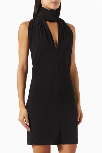 Bezi Scarf-neck Mini Dress