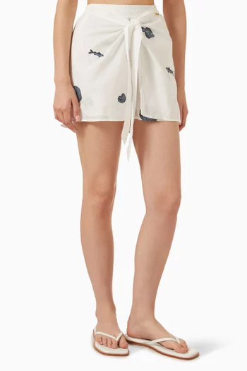 Maggie Wrap Shorts in Cotton