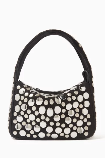 Small Elena Studded Shoulder Bag in Leather