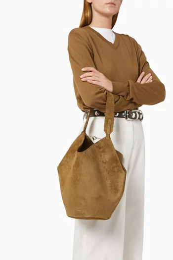 Lotus Small Tote Bag in Suede