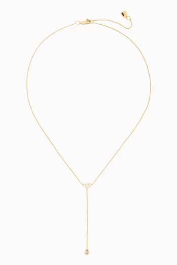 Pear Bezel Lariat Necklace in 18kt Gold-plated Silver