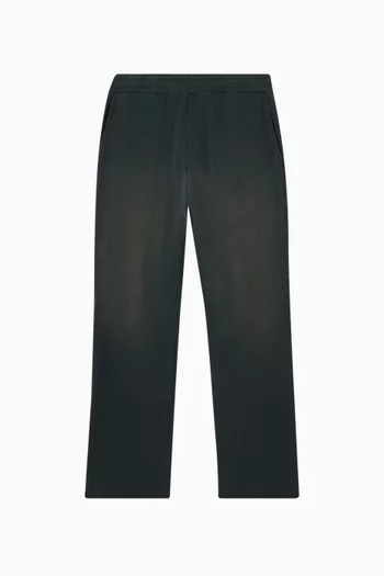 بنطال رياضي واسع الساقين صوف قطني