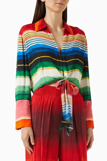 Hannon Tie-up Front Top in Viscose