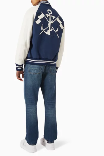 The Back Logo Varsity Jacket in Cotton-blend