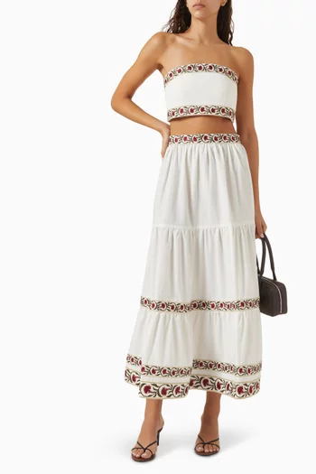 Carnation Crop Top in Linen