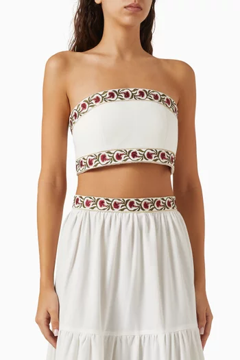Carnation Crop Top in Linen