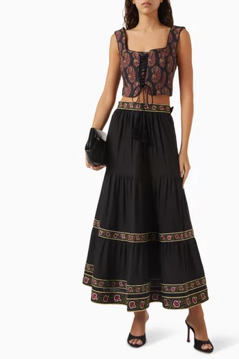 Shalimar Bustier Top in Cotton Termeh