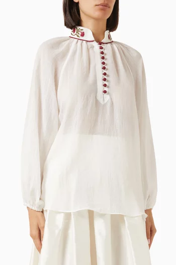Golbarg Embroidered Blouse in Cotton