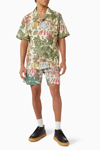 Lukas AOP Dancing-print Shirt in Cotton Blend