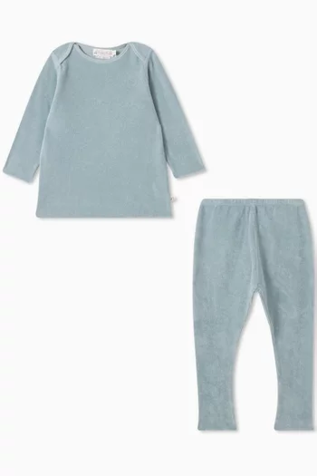 طقم تيمي بياقة أمريكية قطن عضوي 