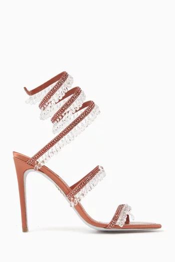 Chandelier Crystal 105 Sandals in Satin